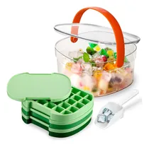 Comprar Hielera De Acrílico C\u002Ftapa + 3 Cubeteras Apilables C\u002Ftapa