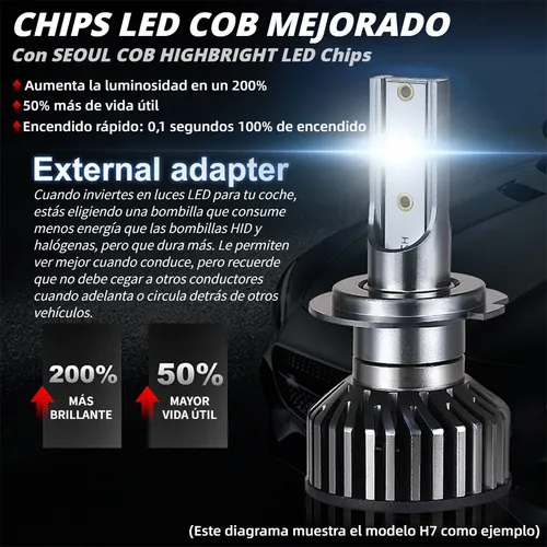 Kit De Focos Led 12000lm 80w H11 9005 9006 H4 For Dodge