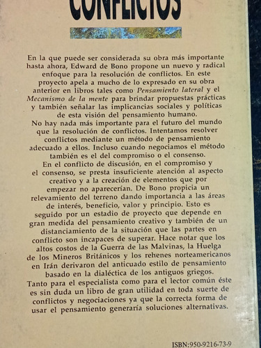 Imagen 2 de 5 de Conflictos * Como Resolverlos * Edward De Bono * Planeta *
