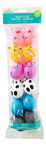 Huevitos De Pascua Plastico 12 Piezas Animalitos Huevos