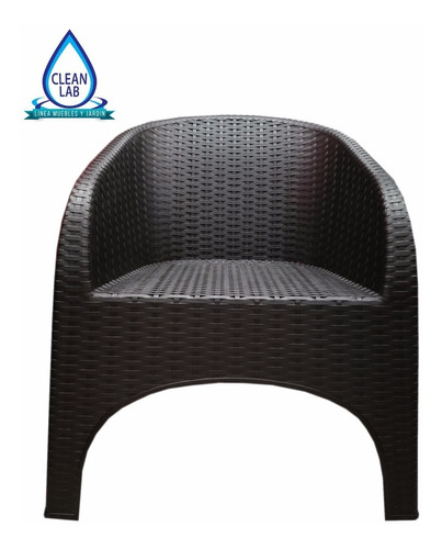 Sillon Plastico Simil Ratan Apilable Reforzado Mateo Negro