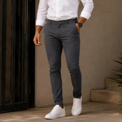 MLB 4209310623 Calca Masculina De Sarja Social Esporte Fino Premium Slim JM