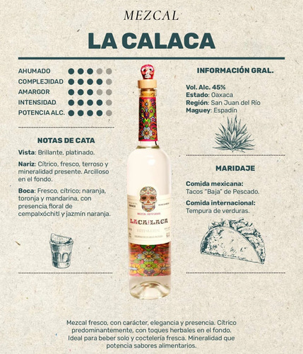 6 Botellas Mezcal 100% Agave Joven Artesanal Laca Laca 750ml