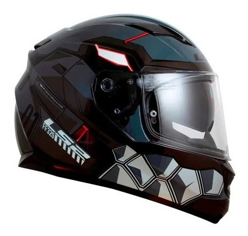 Capacete Para Moto Ls2 Ff320 Stream Angel + Viseira Interna Cor Black Tamanho Do Capacete 56-s