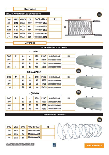 Grelha Em Aço Inox Cabo De Aluminio 60x48 Cm Rig Fundidos 453