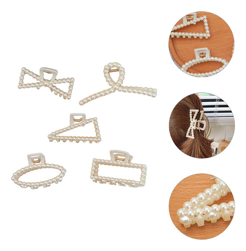 Juego De Pinzas De Pelo Con Forma De Perlas De Estilo Mixto