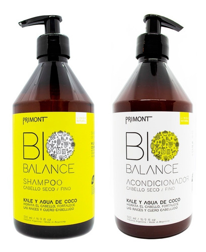 Primont Bio Balance Shampoo + Acondicionador Vegano Pelo 6c