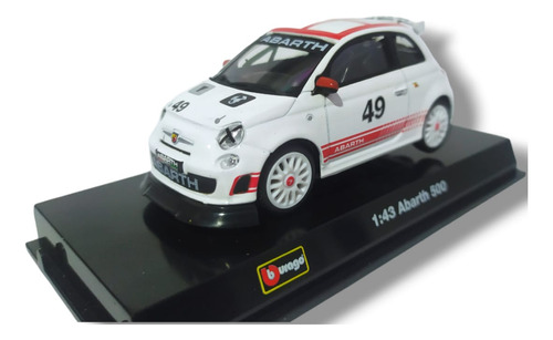 Bburago Race 1/43, Abarth 500 Metálico De Colección En Caja.