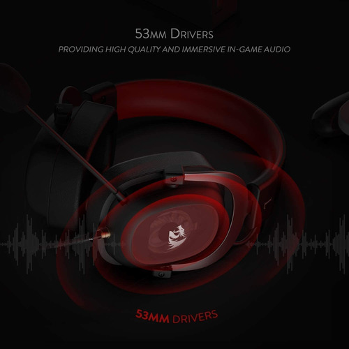 Auriculares Gamer Redragon H510 Zeus, 7.1 Surround, 53 Mm