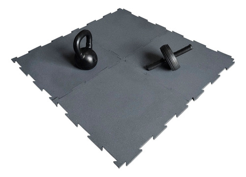 Piso De Caucho Reciclado Antiderrapante 6m2 Uso Rudo (24 Pz) Gris