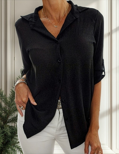 Camisa Crepé Mujer 3/4 Alzamangas Chiara Diffusion