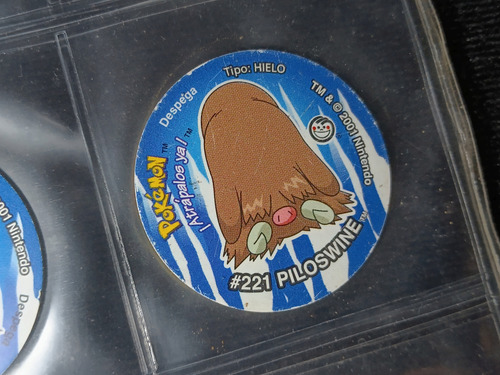 Tazo De Pokemón 3 #221 Piloswine Con Sticker Sin Despegar (: (Usado)