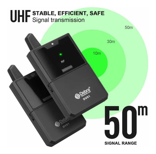 Microfone De Mão Sem Fio Dv02h Uhf Duplo 50 Metros - Debra