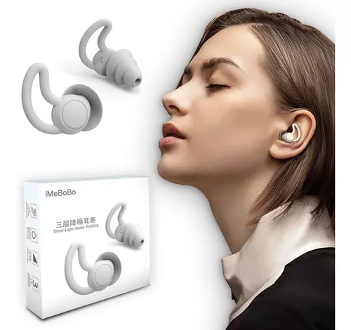 Tapones para los oídos para dormir, tapones para los oídos con cancelación  de ruido, tapones de silicona reutilizables para protección auditiva, 1 par