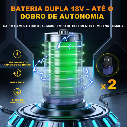 Politriz Automotiva Lixadeira Orbital Sem Fio 2 Baterias