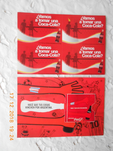 Lote De 2 Tarjetas Troqueladas Publicida De Coca Cola