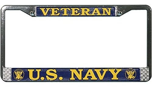 Placa Con Marco Con Leyenda  United States Navy Veteran  Mar