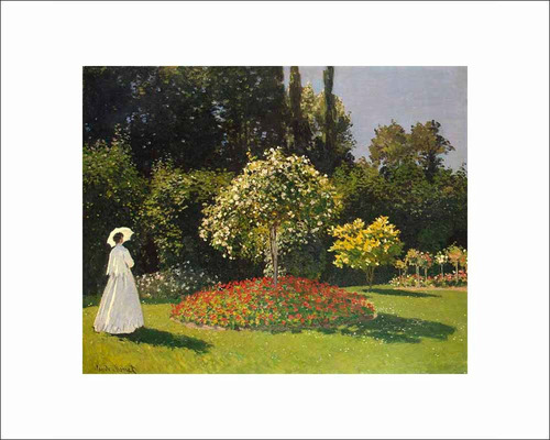 Lamina Fine Art Mujer En El Jardin Monet  60x72 Myc Arte