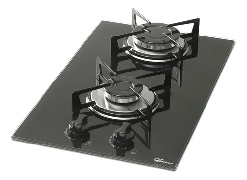 Cooktop A Gás Fischer 2 Bocas Mesa Vidro Bivolt Preto