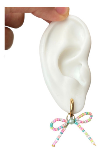 Aretes De Moño Chaquiras Huggie Acero Inoxidable Coquette