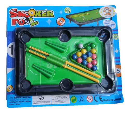 2 Mini Juego Billar Pool Juguete Destreza Niños Fiest Paño Verde