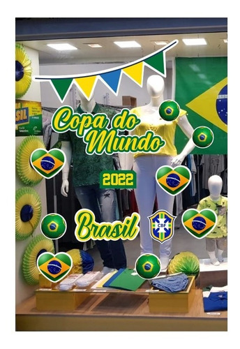 Adesivo Copa Do Mundo Para Vitrine Brasil Para Vitrine 