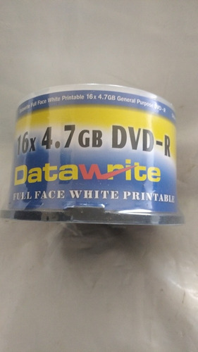 Dvd-r Datawrite 16x 4,7 Gb Full Face Printable 50 Discos