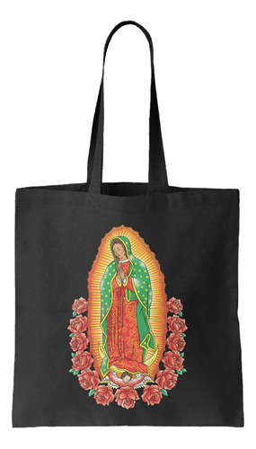 Virgen Maria Religiosa Reutilizable Bolsa Comestibl Negro