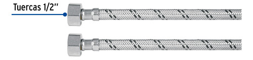Manguera Flexible Inoxidable Lavabo 1/2' X 1/2' 40cm 49179