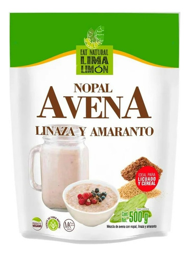 5 Pzas Avena Eat Natural Lima Limón Nopal Linaza Y Amaranto