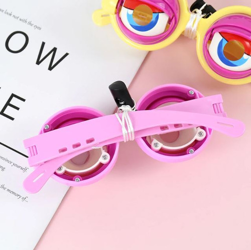 Lentes Locos Niños Fiestas Infantiles Juguetes Bromas Color Amarillo Diseño Redondo