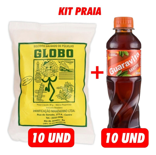 Praia Carioca 10 Bisc Globo SaLG 30g+10 Mate Guaravita 300ml