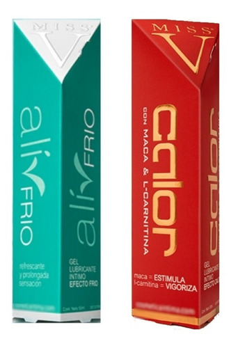 Kit X2 Lubricante Intimo Efecto Frio + Efecto Calor Miss V