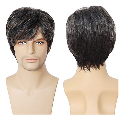 Peluca Sintética Para Hombre Hombre, Mezcla Corta, Pelo Para