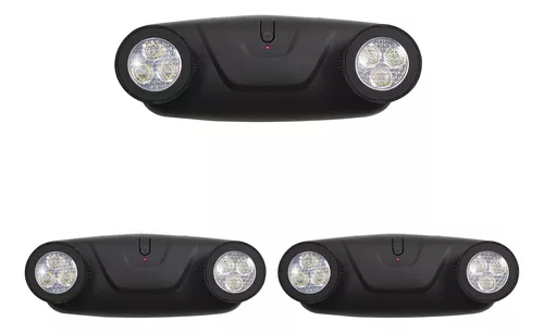 Luces de emergencia LED con dos cabezales ajustables, luces de emergencia  comerciales con batería de respaldo, accesorio de iluminación de salida de