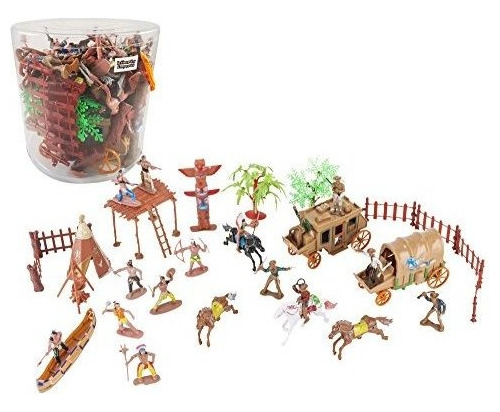 Wild West Cowboys - Indians Figuras Plasticas Bucket Play