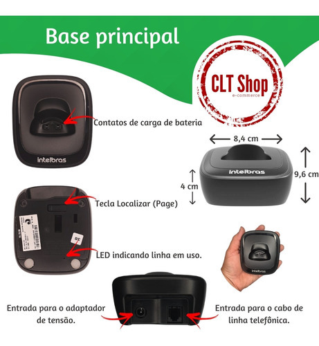 Aparelho Telefone Sem Fio Com Ramal E Interface Celular 3g