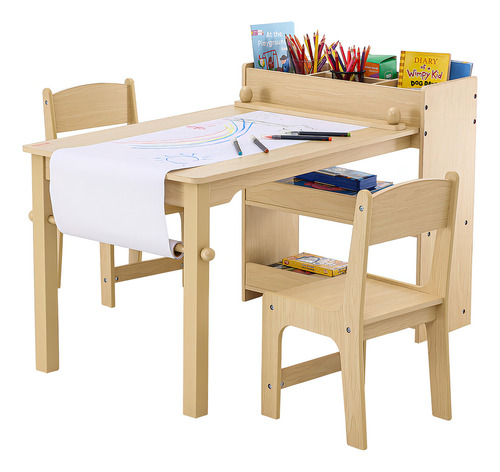 Vevor Mesa De Arte Para Niños Y 2 Sillas, 2 En 1 Para