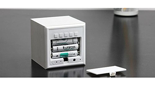 Gingko Cube Click Clock 2.5 X 2.5 Hora/fecha/temp. Blanco