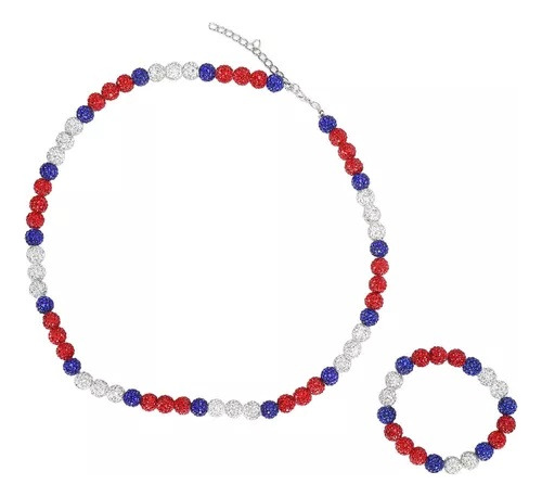 Conjunto De Collar Y Pulsera De Béisbol Con Diamantes De Imi