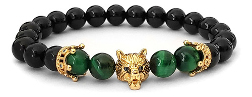 Pulsera Corona Lobo Ojo De Tigre Jaspe Imperial Iconic Store