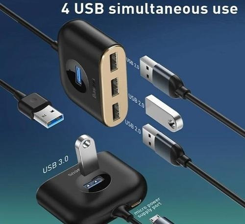 Imagen 5 de 6 de Adaptador Hub Usb 3.0 4 Puertos Round - Baseus