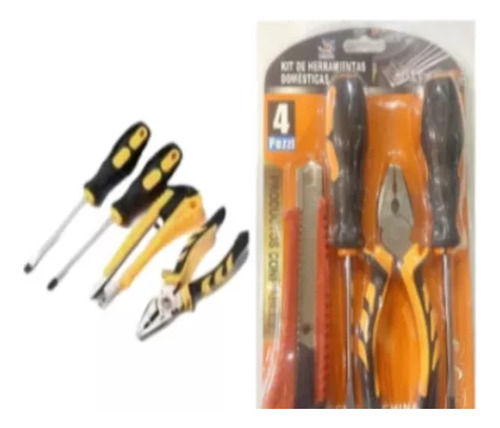 Set 4 Piezas Herramientas Manual Destornillador Pinza Corta