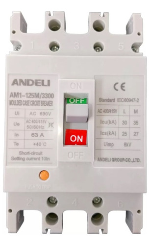 Breaker Caja Moldeada 3x63 Amp Am1-125m