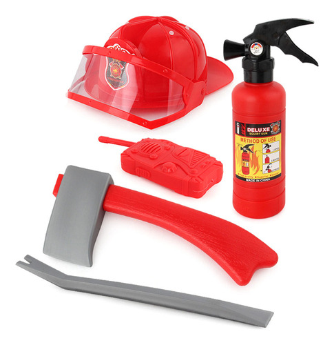 5pcs Niños Bombero Bombero Cosplay Kit Juguetes Casco