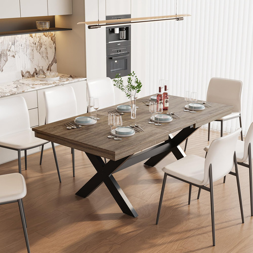 Kvvbprb Mesa De Comedor Extensible Para 4 A 8 Personas Color De La Tapa Color De Las Patas