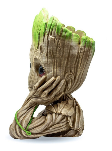 Imagen 2 de 6 de Baby Groot Maceta - Lapicero Figura Impresa En 3d 15 Cm