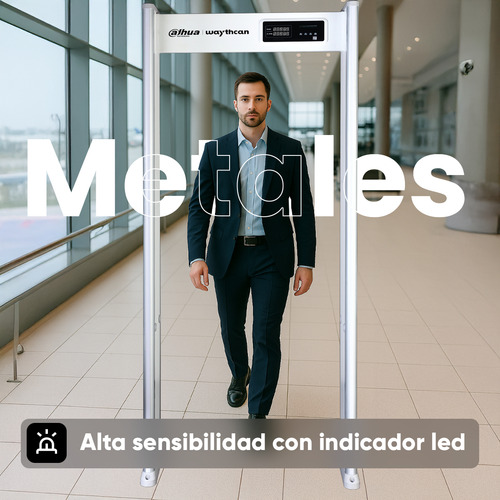 Arco Detector De Metales Dahua Isc-d109l 9 Zonas De Detección Pantalla De 5 Dígitos Luces Indicadoras Y Contador De Paso Con Alarma Ajustable De 99 Tonos Con Volumen Configurable Alta Precisión
