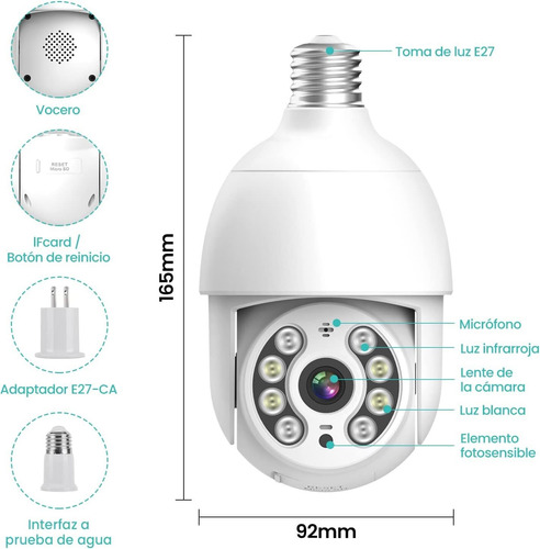 Cámara De Alarma Con Visión Nocturna Resistente Al Agua