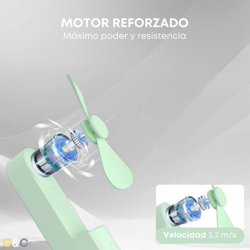 2 Pz Mini Ventilador De Mano Usb Portatil Recargable 3en1